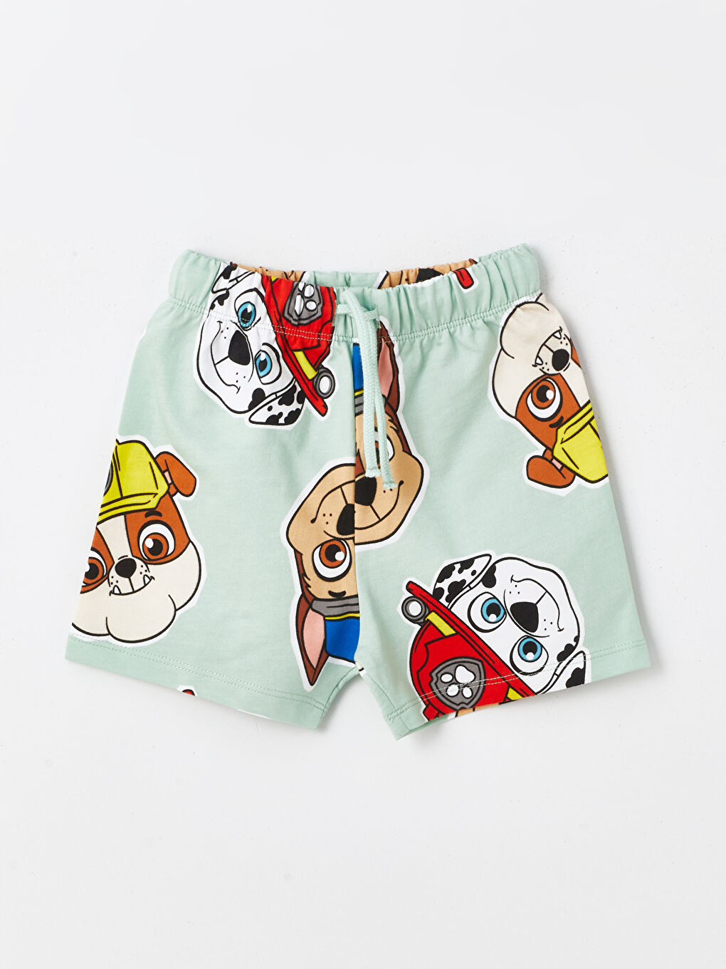 Yeşil Beli Lastikli Paw Patrol Baskılı Erkek Çocuk Şort