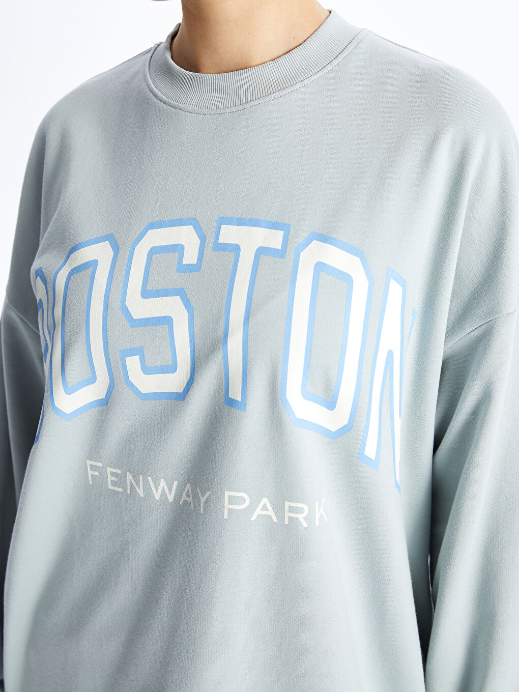 Crew Neck Printed Long Sleeve Women's Sweatshirt Tunic-3