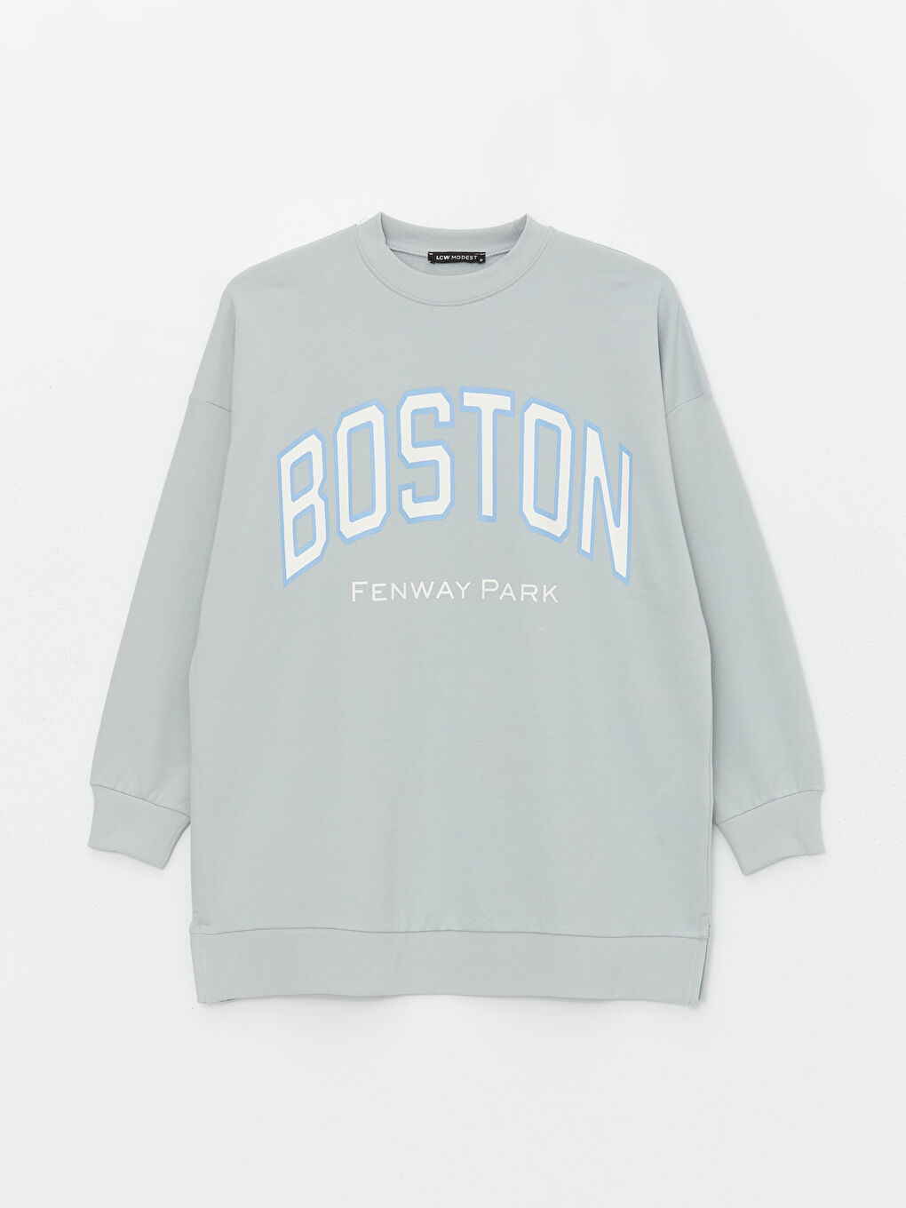 Crew Neck Printed Long Sleeve Women's Sweatshirt Tunic-5