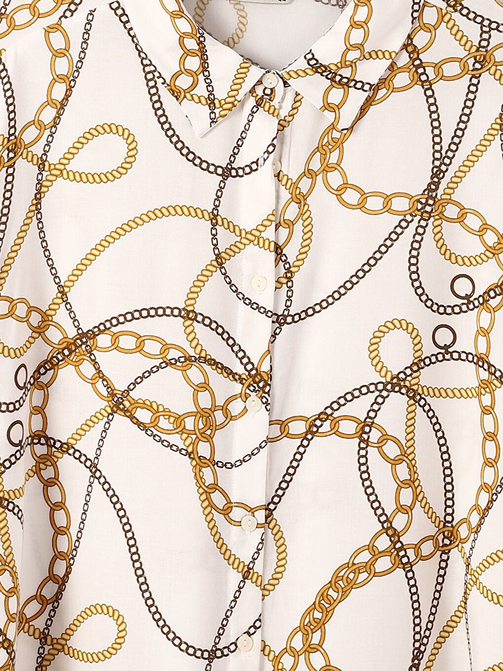 قميص نسائي كم طويل منقوش-2