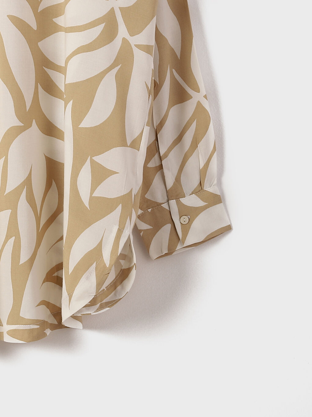 قميص نسائي كم طويل منقوش-2