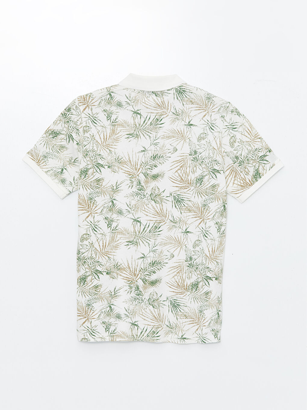 Polo Neck Short Sleeve Patterned Combed Cotton Men's T-Shirt -S4GP61Z8-LRA
