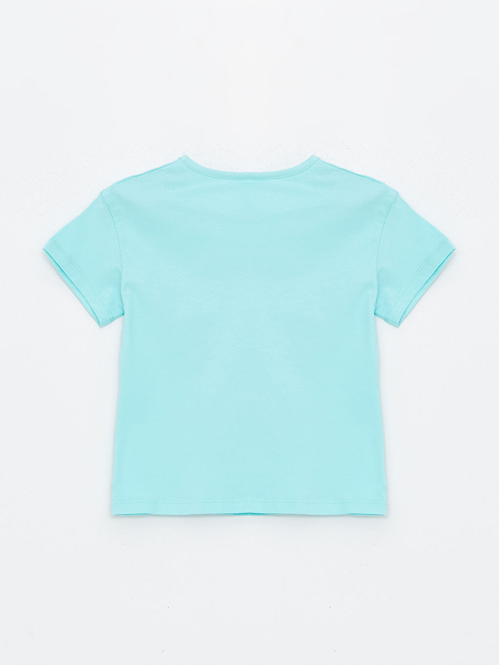 Turkuaz Bisiklet Yaka Kısa Kollu Baskılı Kız Bebek Tişört-1