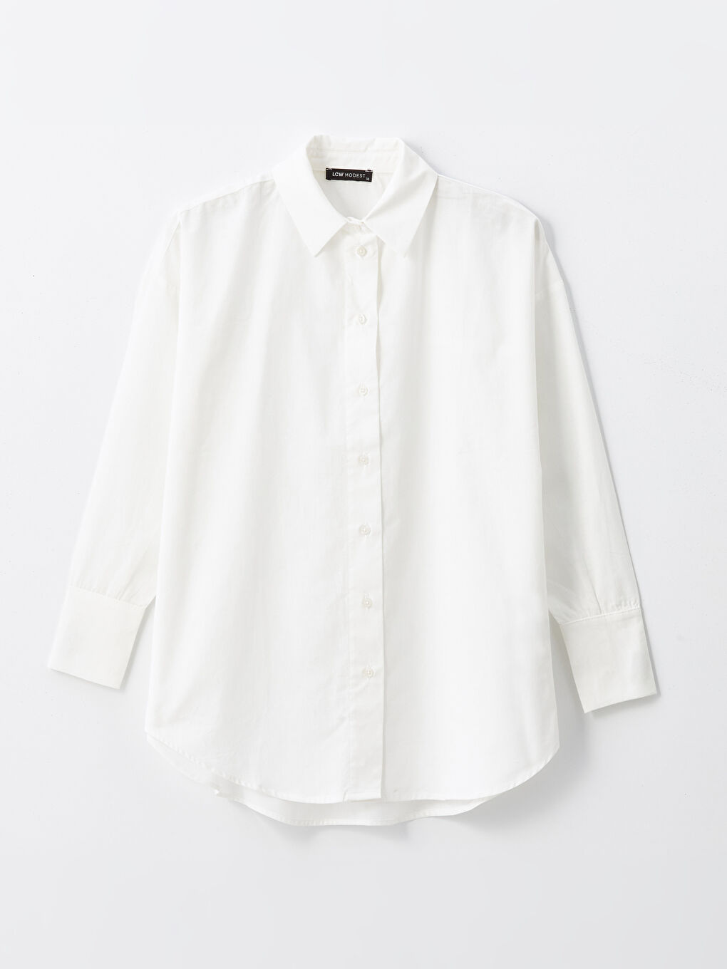 Plain Oversize Poplin Women's Shirt Tunic-5