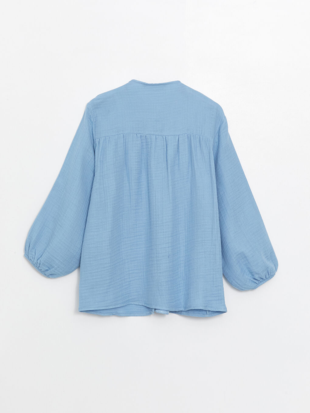 Grandad Collar Plain Poplin Women's Shirt Tunic-7