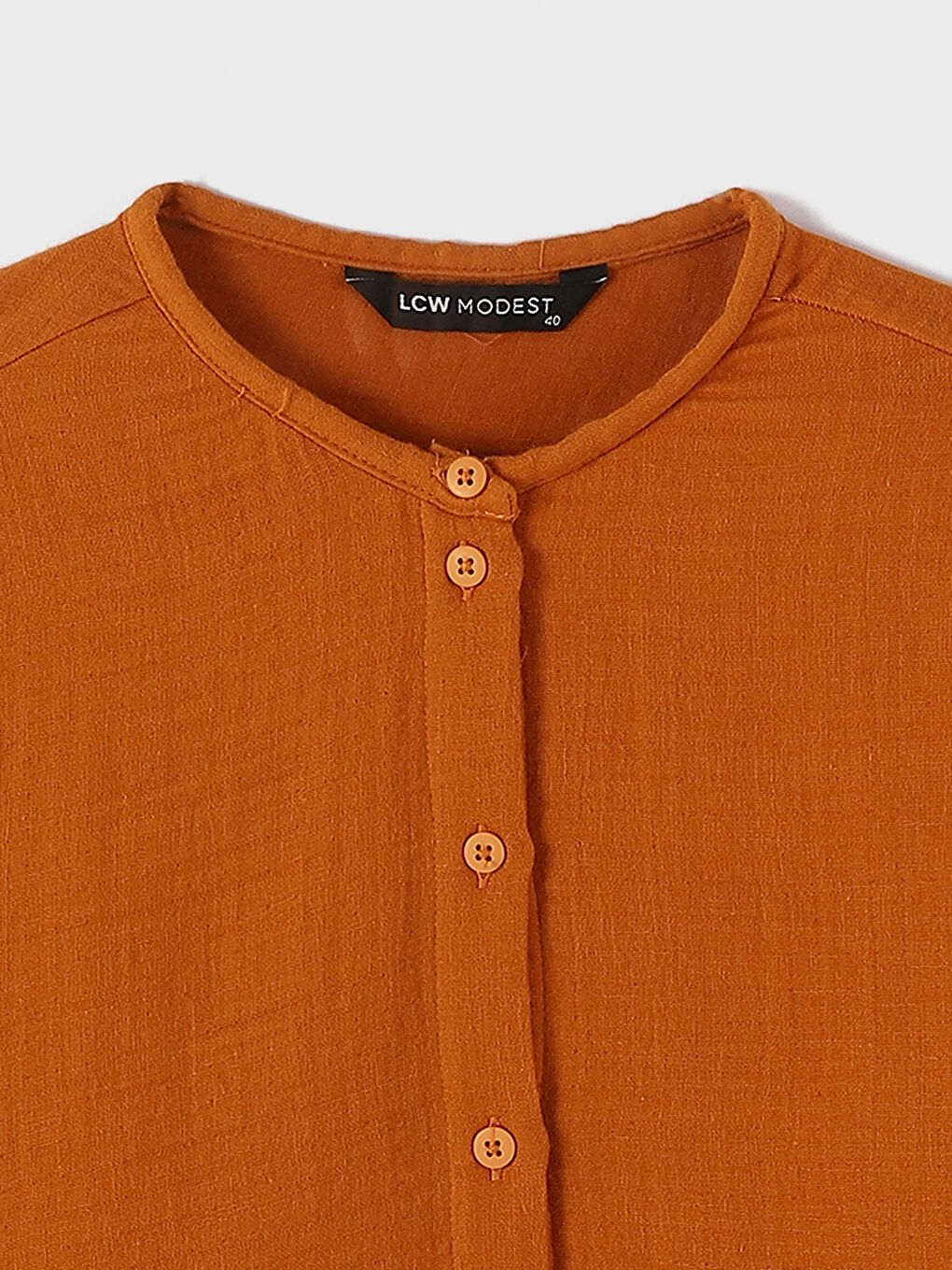 Grandad Collar Plain Poplin Women's Shirt Tunic-3