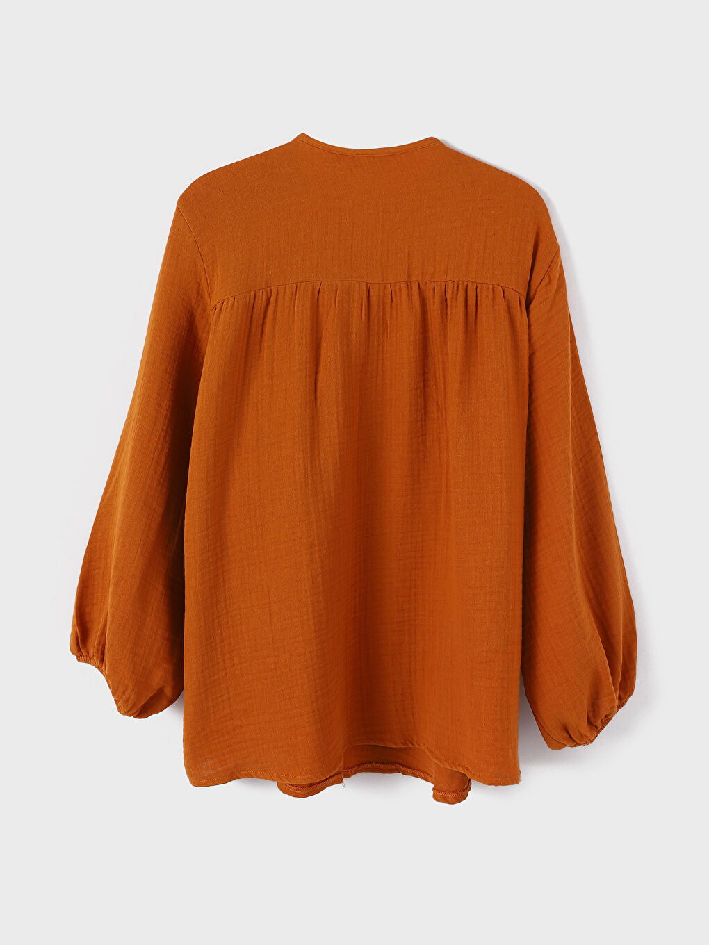 Grandad Collar Plain Poplin Women's Shirt Tunic-1