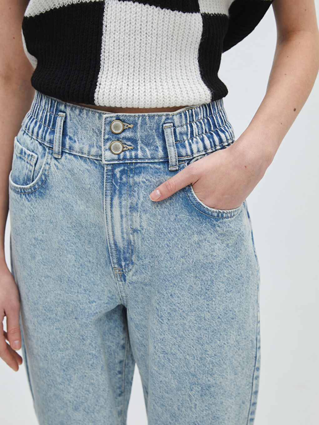LCW Jeans Elasticated Waist Slouchy Fit Women's Jeans -S4GQ20Z8-311
