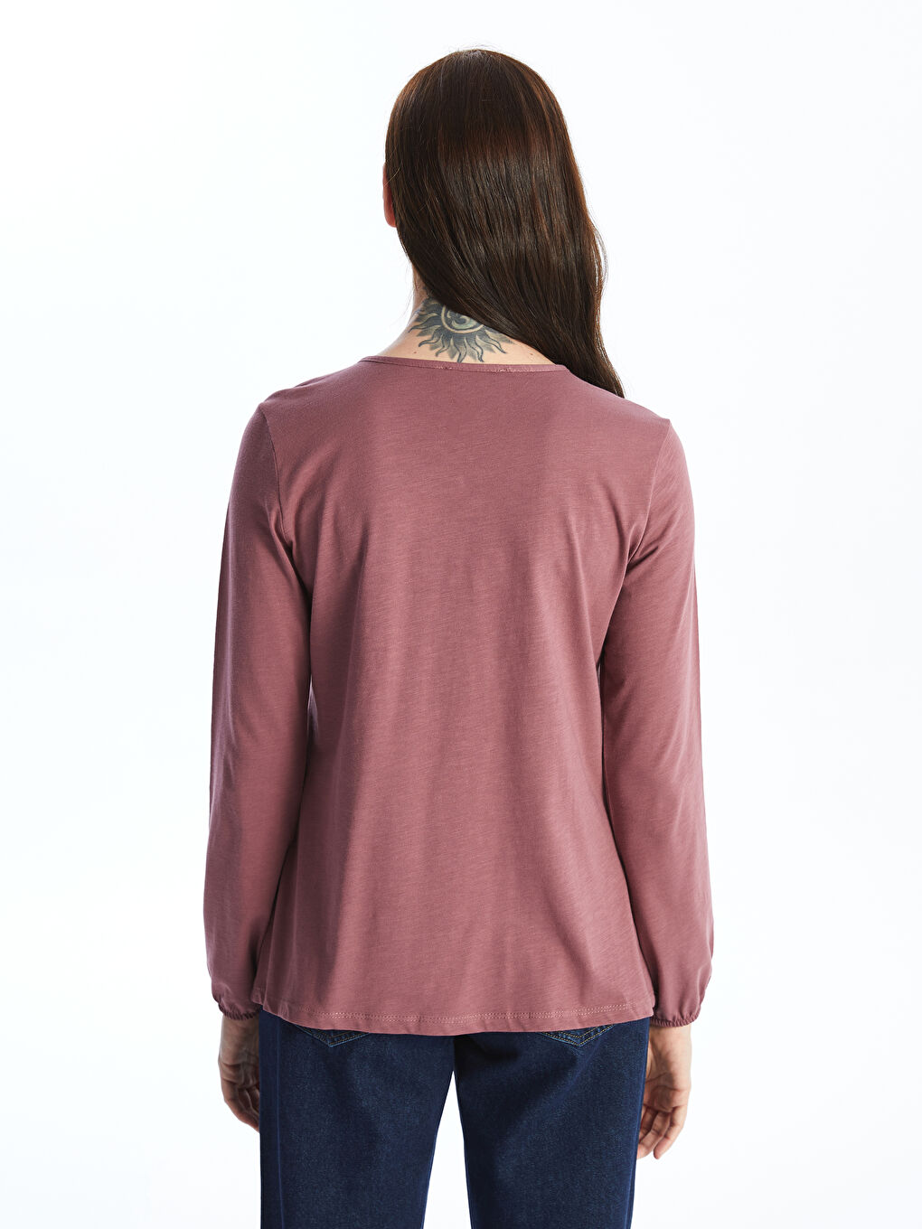 Tie Neck Patterned Long Sleeve Women's Blouse -S4GQ23Z8-H8W