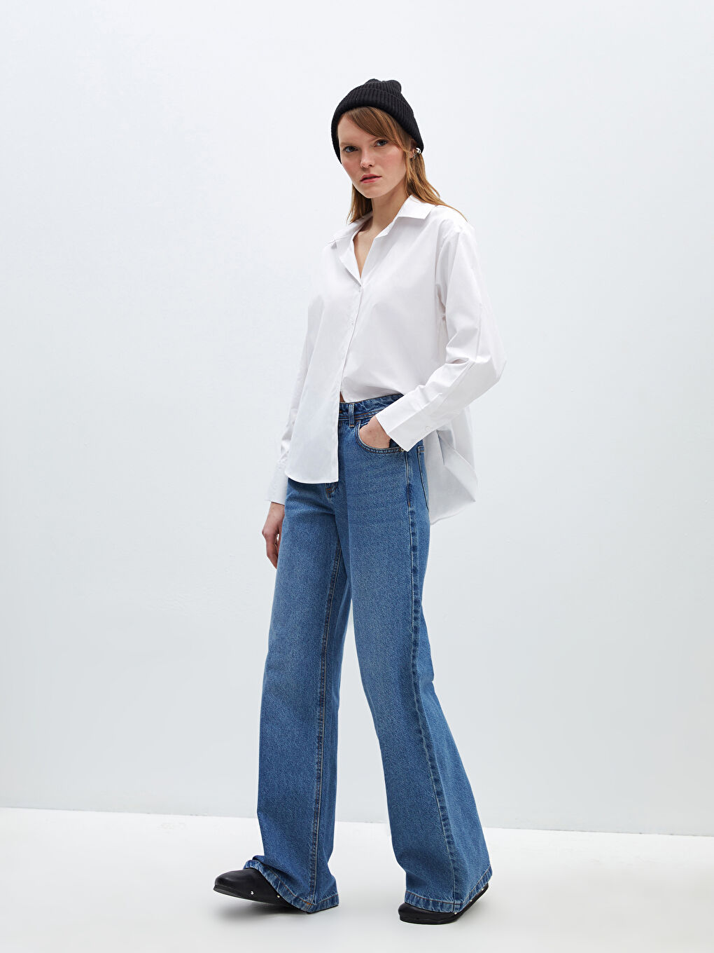 Женские широкие джинсы-1