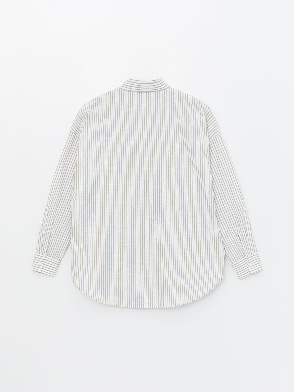 Striped Long Sleeve Oversize Women's Shirt -S4GQ40Z8-LFT