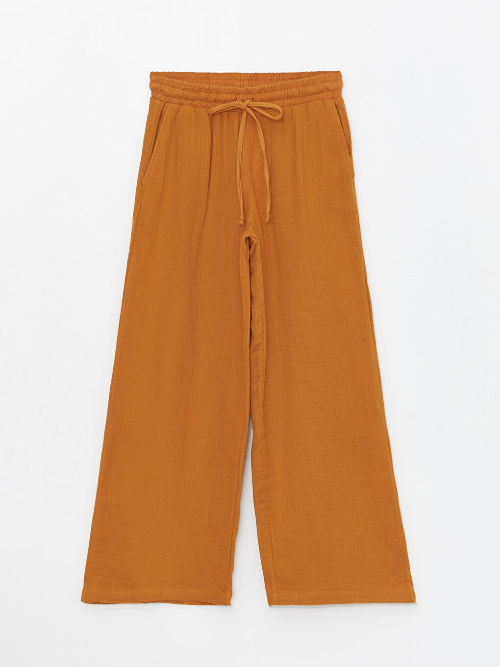 Pantalon pour Femmes en Mousseline à Taille Élastiquée et Coupe Ample-4