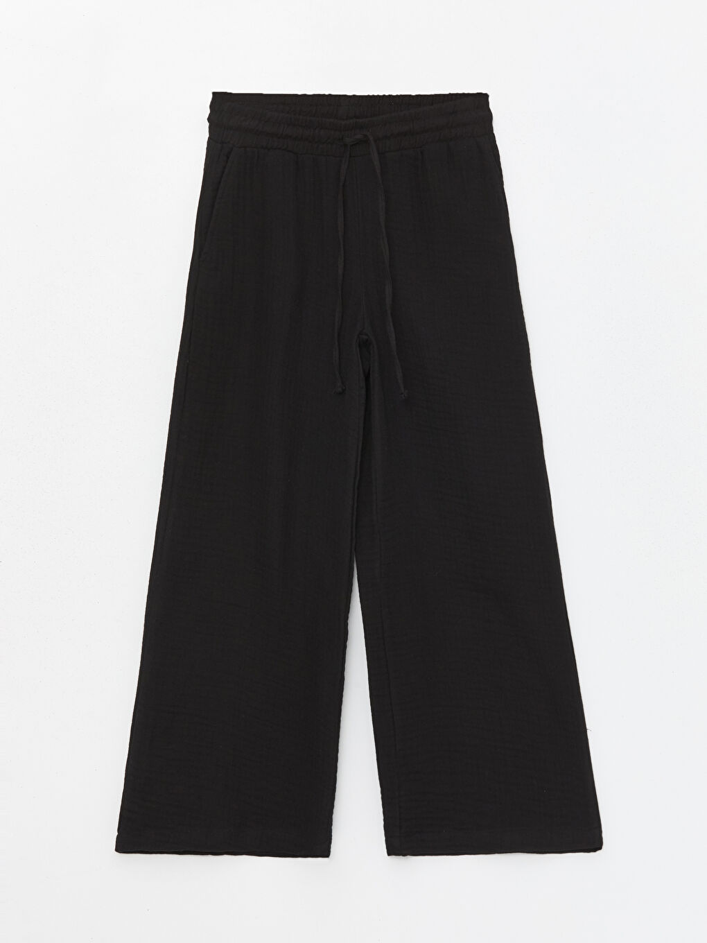 بنطلون واسع بخصر مرن شاش للسيدات-4