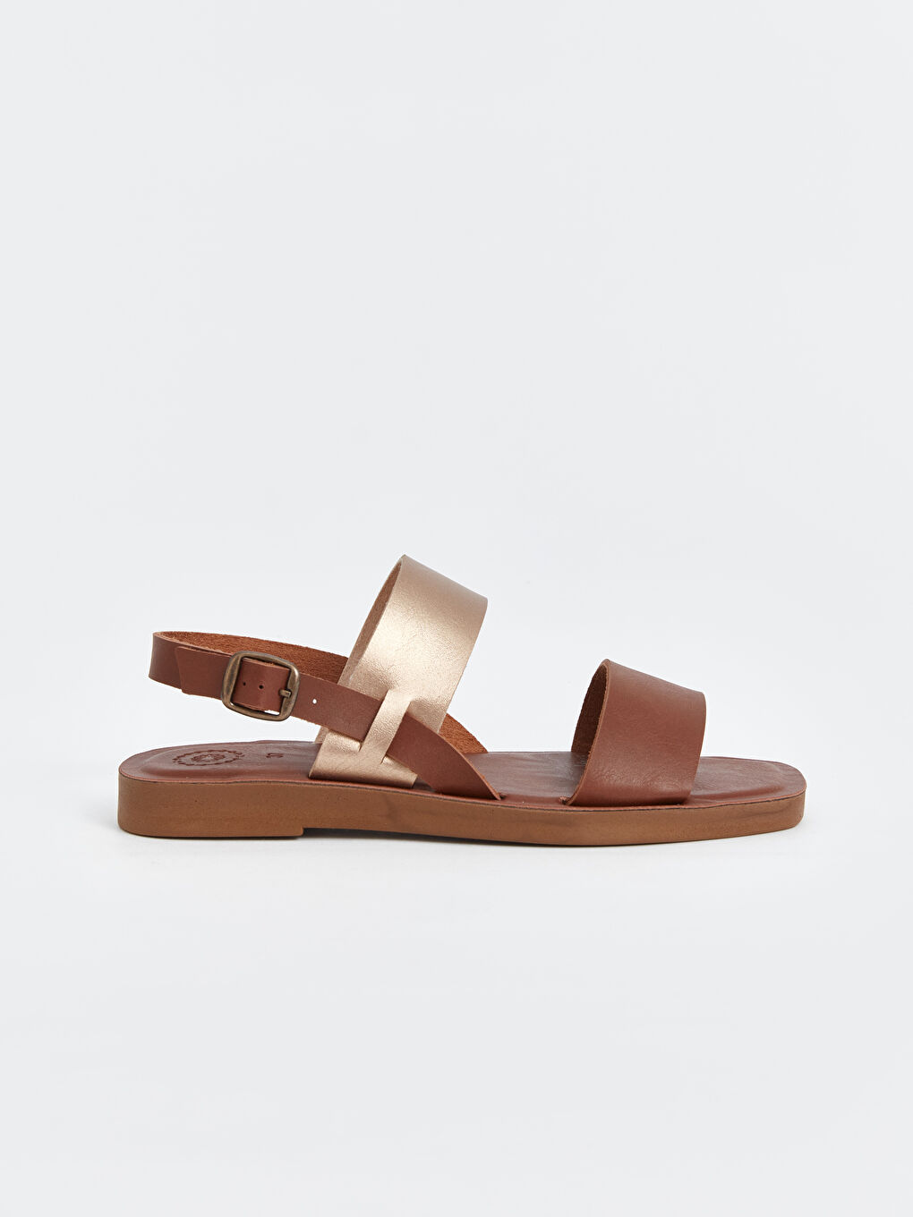 LC WAIKIKI Kahverengi Çift Bantlı Kadın Sandalet - 1
