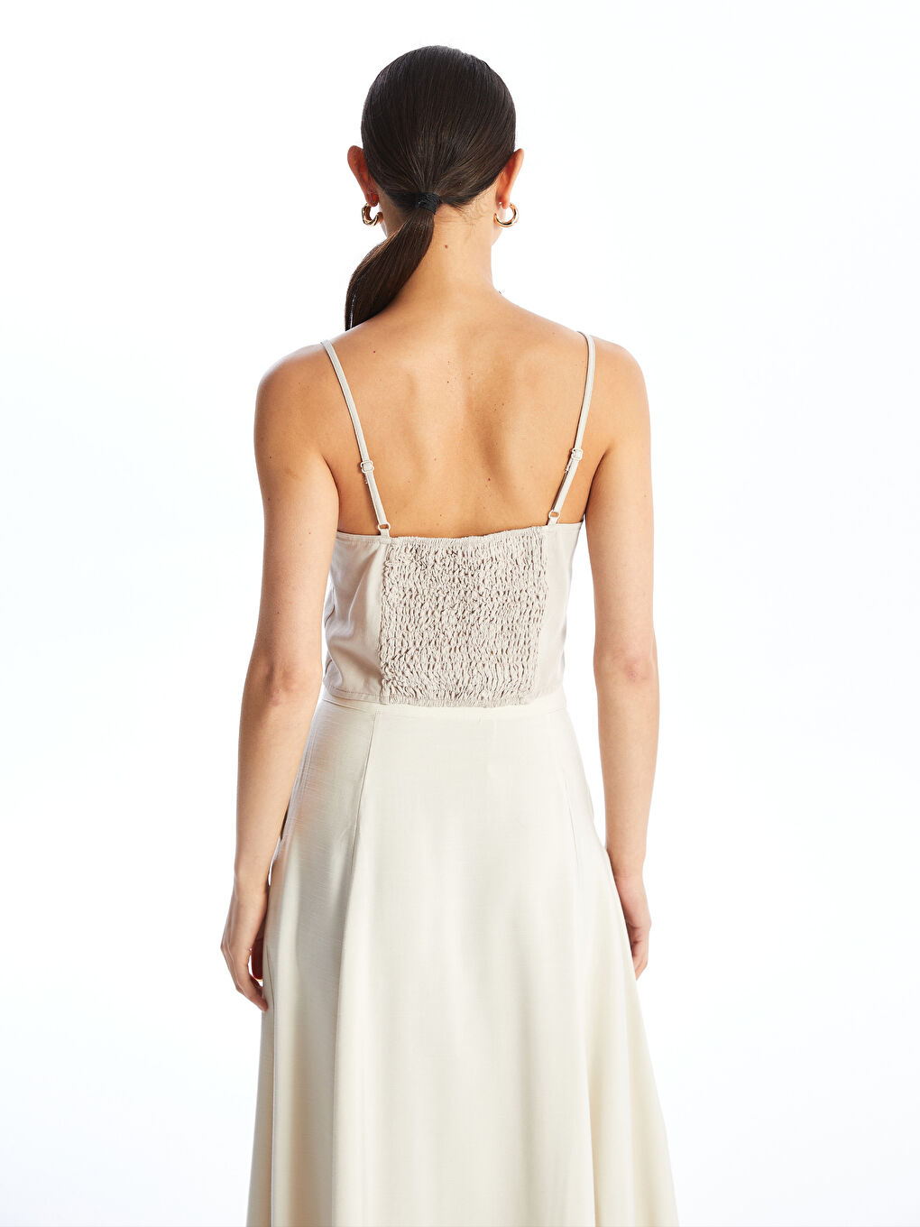 Sweetheart Neckline Straight Strap Linen Blend Women's Crop -S4GR62Z8-GD0