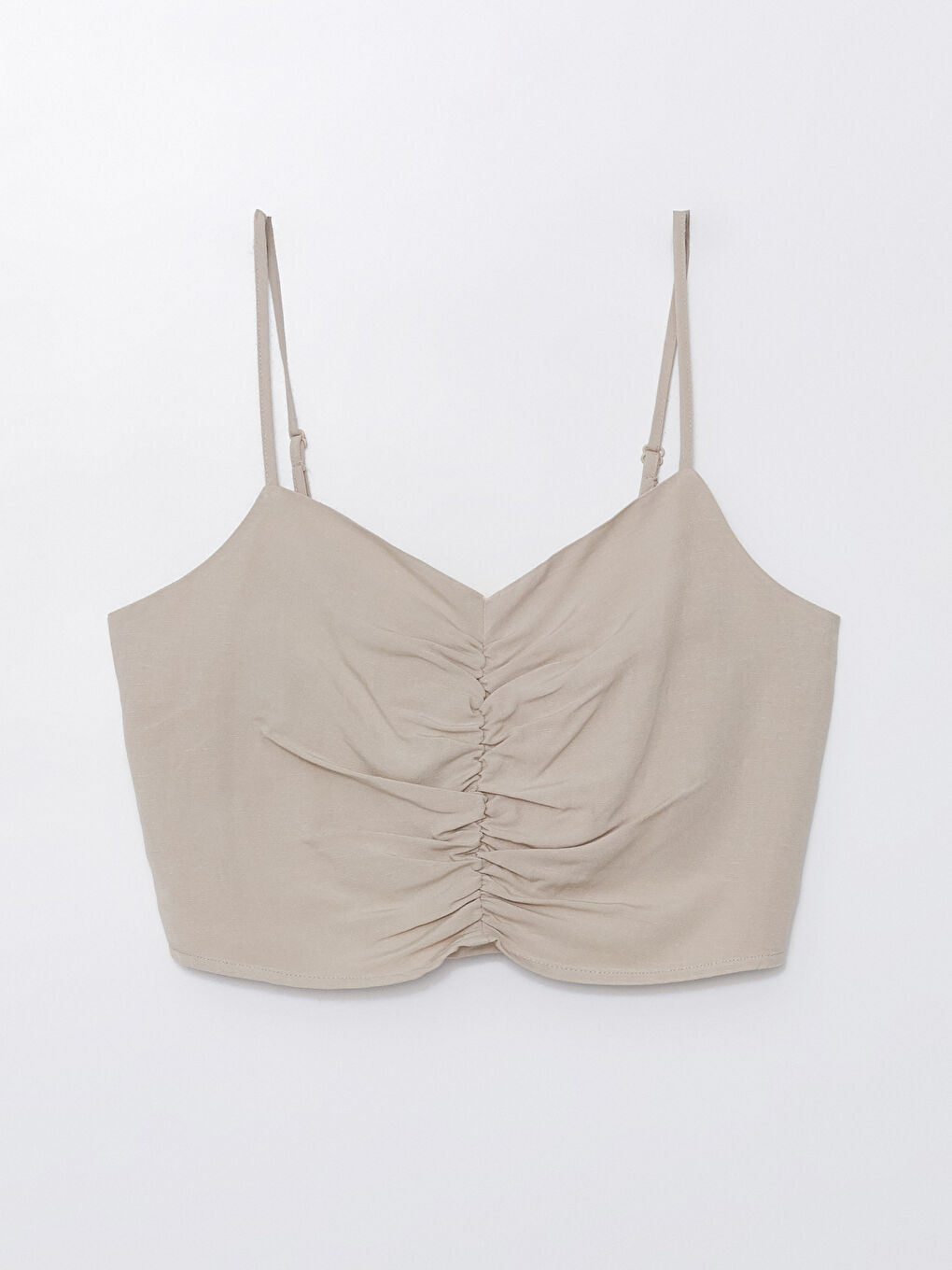 Sweetheart Neckline Straight Strap Linen Blend Women's Crop -S4GR62Z8-GD0