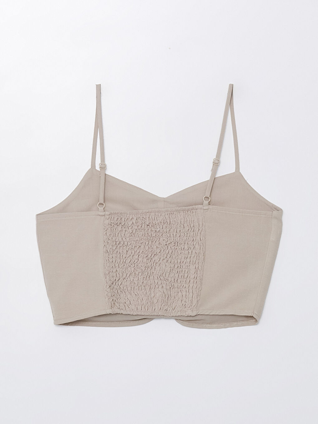 Sweetheart Neckline Straight Strap Linen Blend Women's Crop -S4GR62Z8-GD0