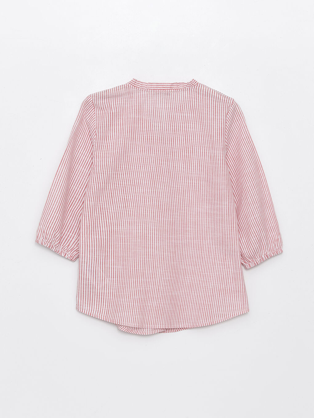 Notch Neck Striped Women's Blouse -S4GR74Z8-LHK
