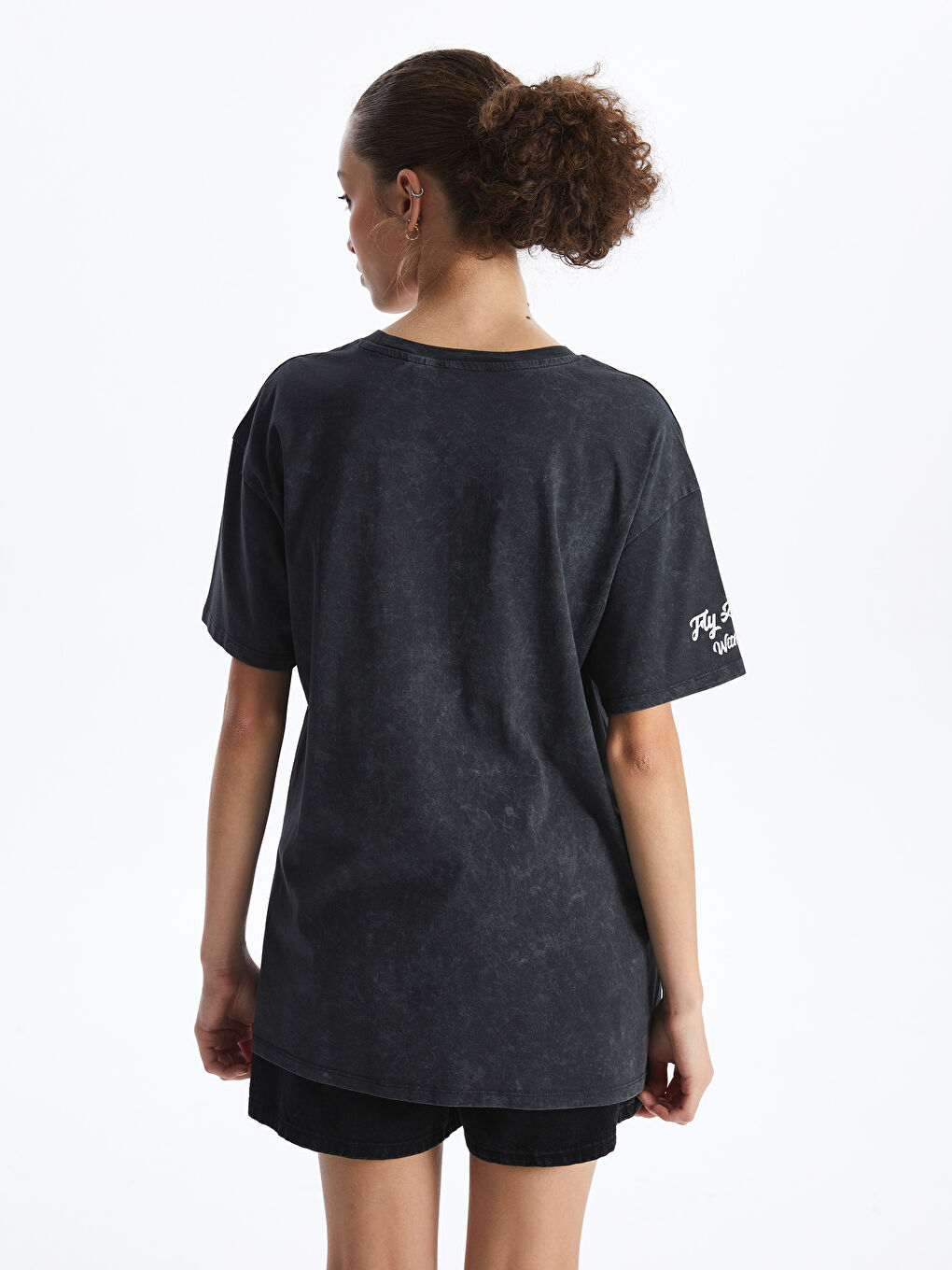 Crew Neck Tinker Bell Printed Short Sleeve Women's T-Shirt -S4GS02Z8-RFL
