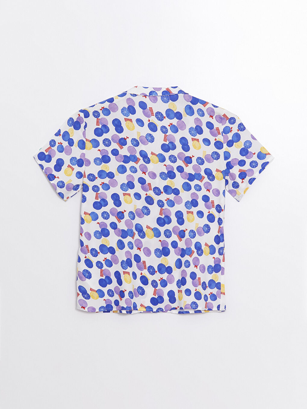 Beyaz Gömlek Yaka Desenli Kadın Pijama Üstü-1