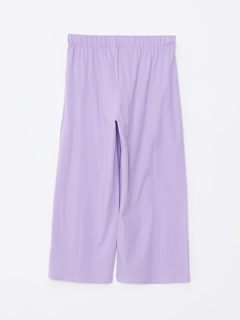 Lila Beli Lastikli Kadın Kapri Pijama Altı-1