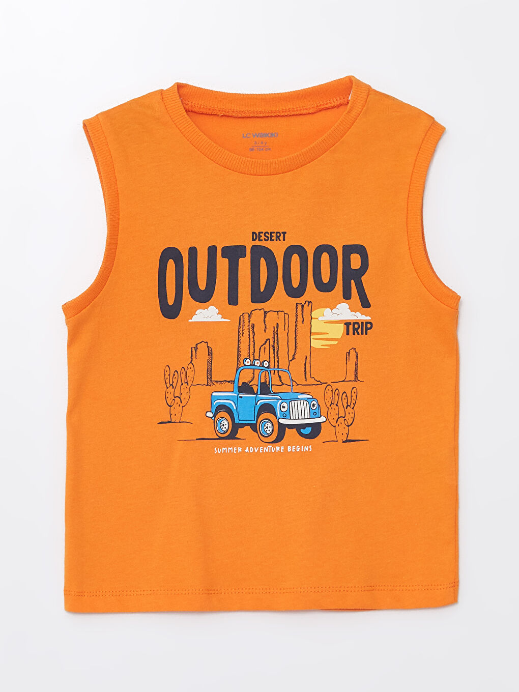 Crew Neck Sleeveless Printed Baby Boy Undershirt and Shorts 2-Piece Set -S4GS88Z1-GEE