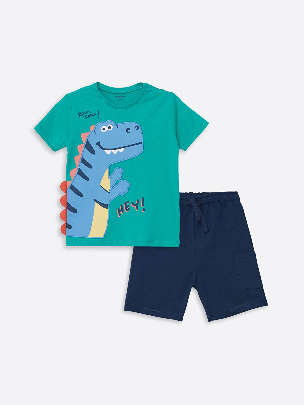 Crew Neck Short Sleeve Embroidered Baby Boy T-Shirt and Shorts 2-Piece Set -S4GS97Z1-GTZ