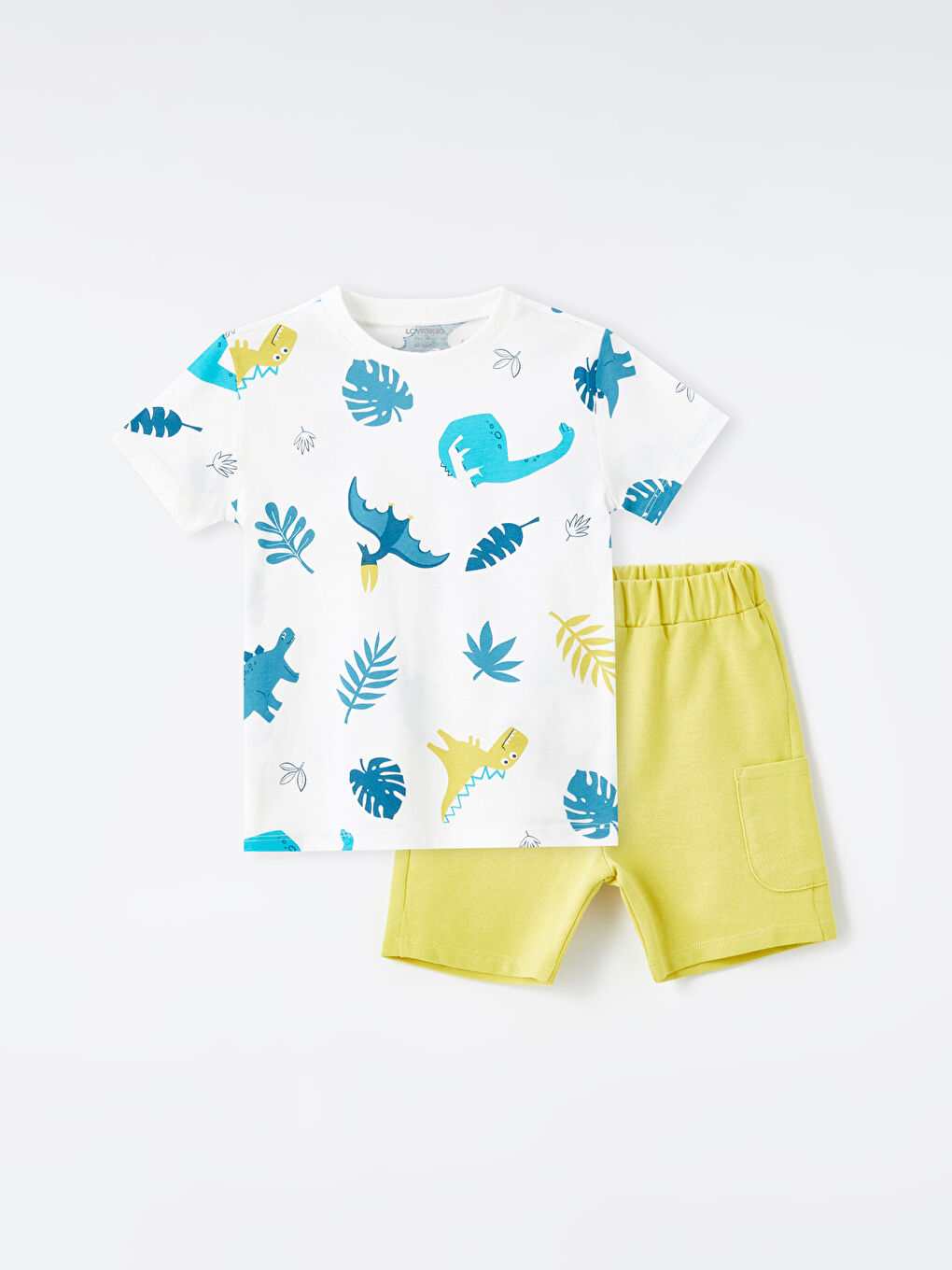 Crew Neck Short Sleeve Printed Baby Boy T-Shirt and Shorts 2-Piece Set -S4GT00Z1-LRA