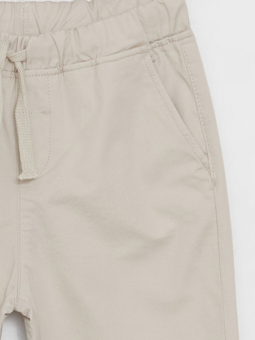 Bej Beli Lastikli Erkek Çocuk Jogger Pantolon-1