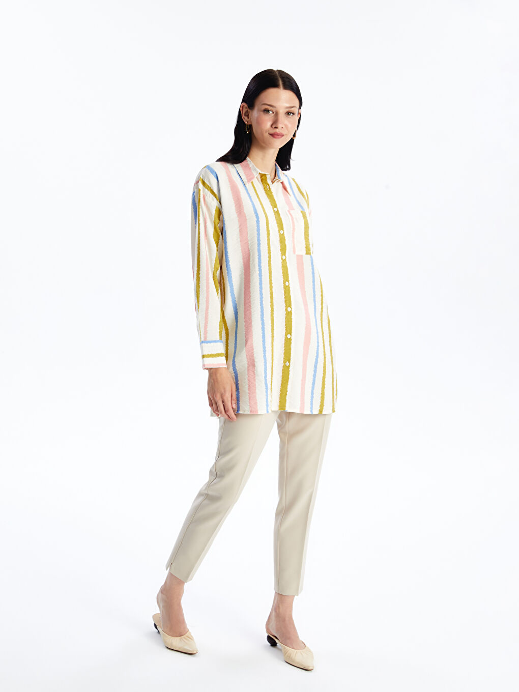 قميص تونيك منقوش للسيدات-1