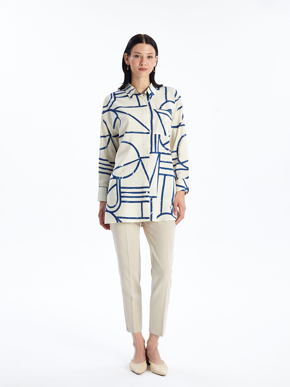 قميص تونيك منقوش للسيدات-2