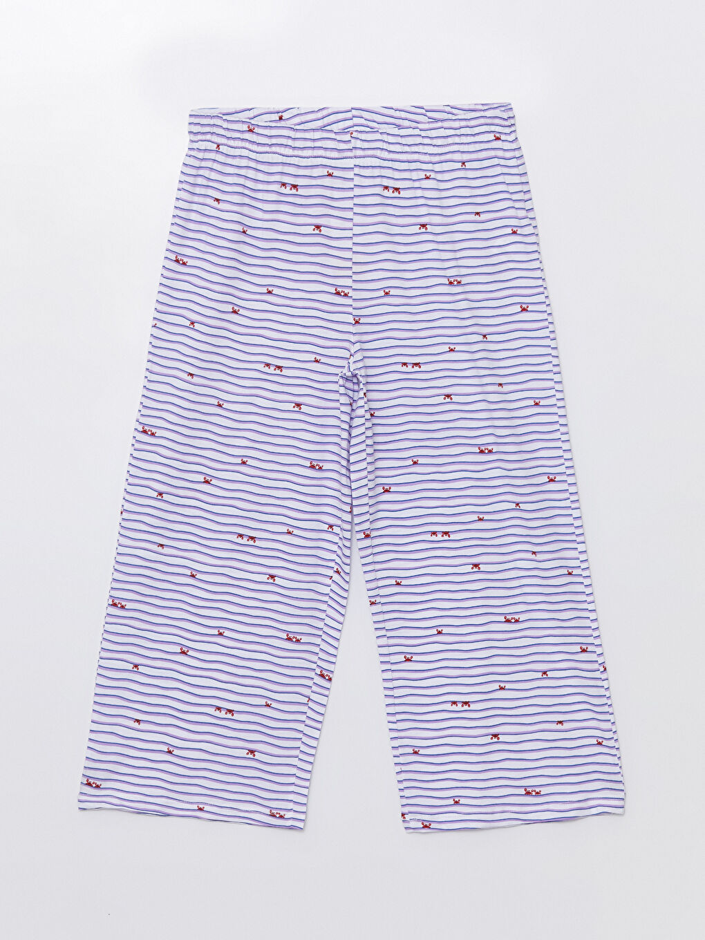 Elastic Waist Patterned Women's Capri Pajama Bottom -S4GT44Z8-LEN