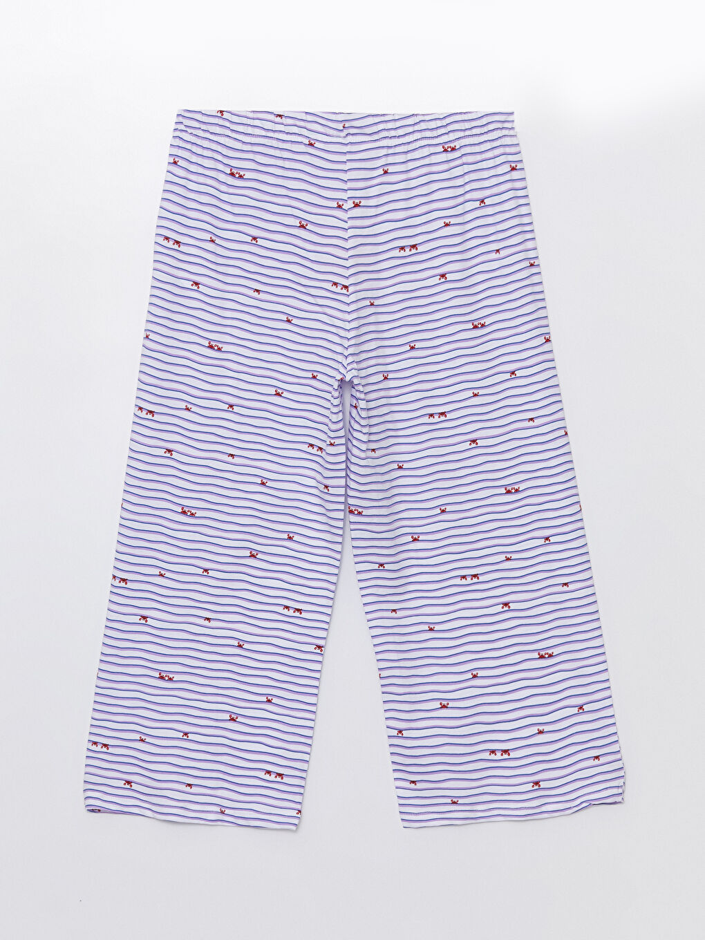 Elastic Waist Patterned Women's Capri Pajama Bottom -S4GT44Z8-LEN