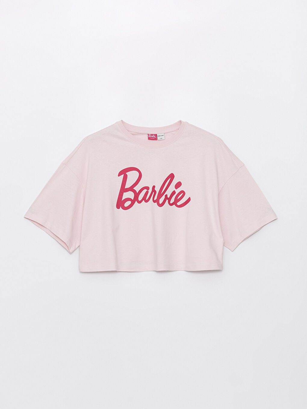 LCW HOME Pembe Bisiklet Yaka Barbie Baskılı Kısa Kollu Kadın Tişört - 5