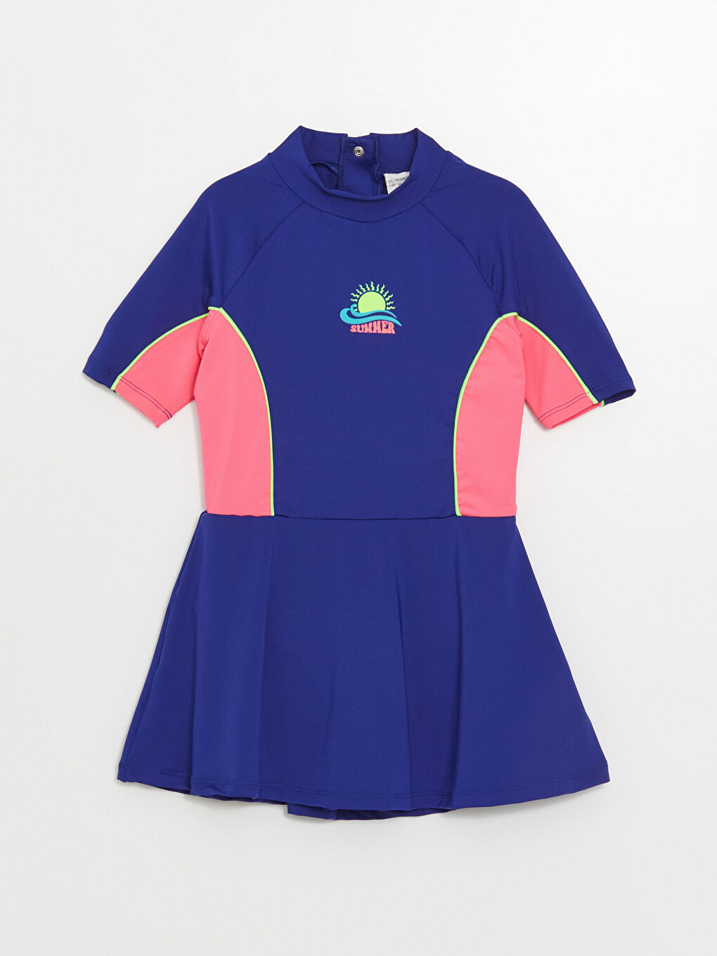 Mavi Hızlı Kuruyan Kız Çocuk Etekli Mayo ve Tayt-1