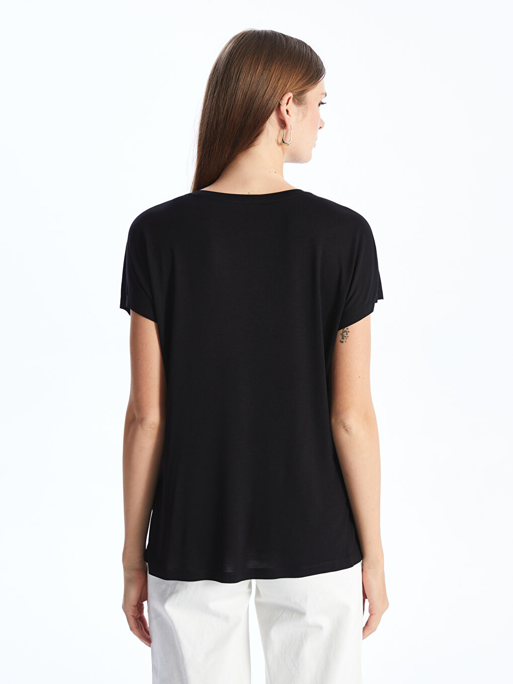 Crew Neck Printed Short Sleeve Women's T-Shirt-4