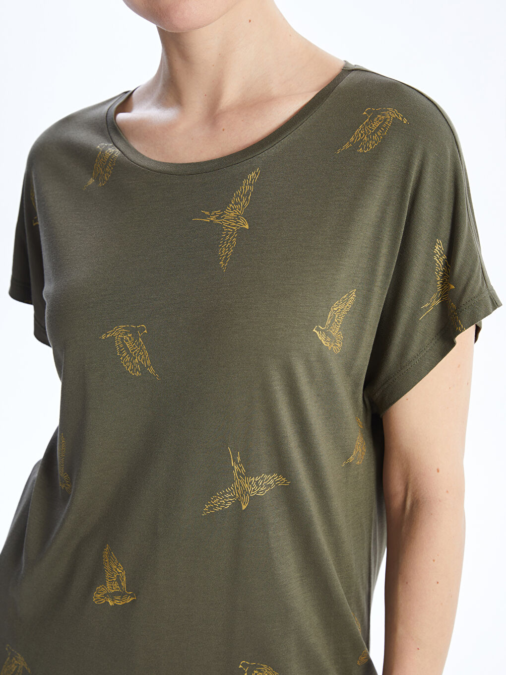 Crew Neck Printed Short Sleeve Women's T-shirt -S4GU13Z8-HCZ
