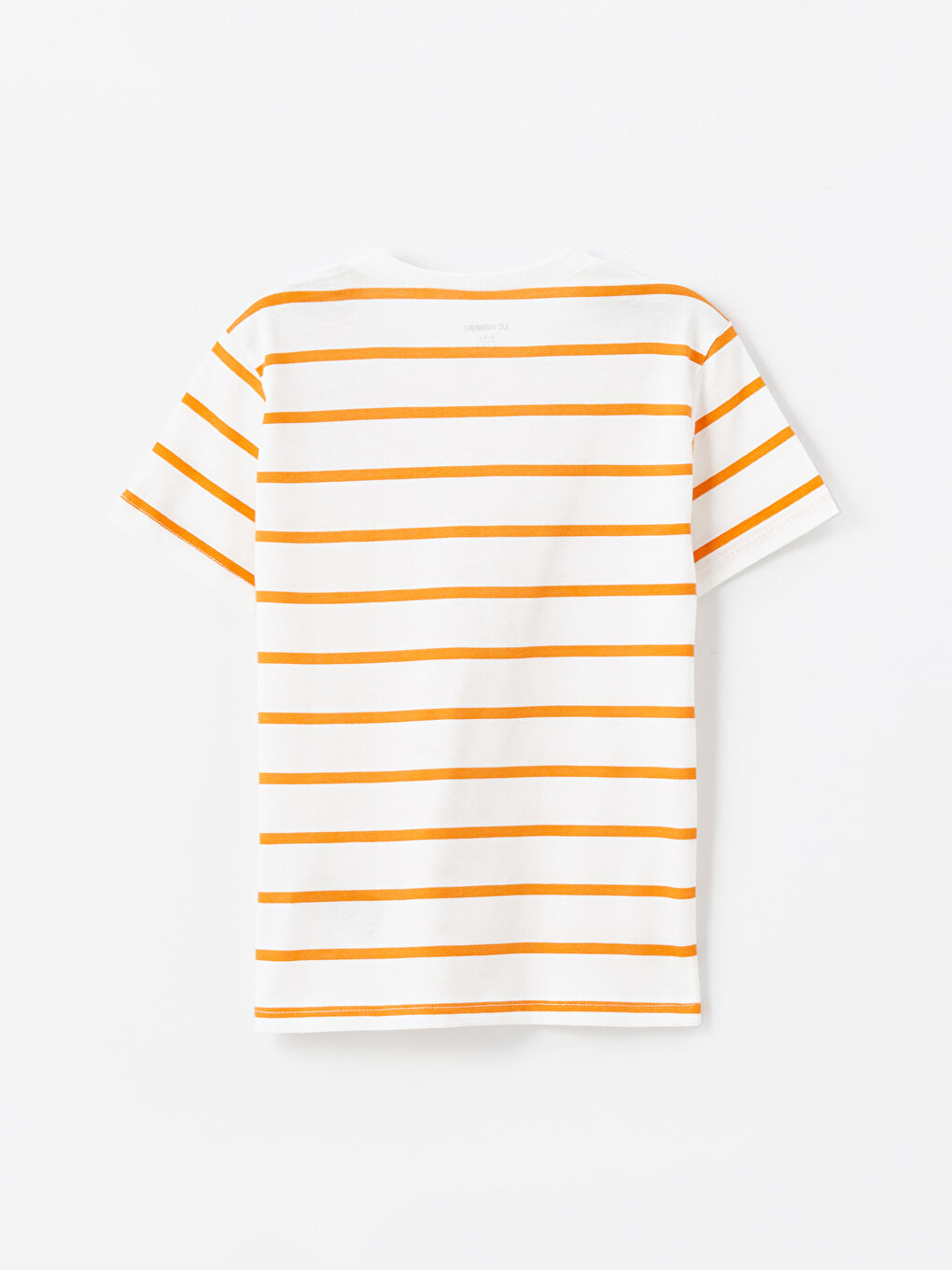 Ekru Bisiklet Yaka Kısa Kollu Çizgili Erkek Bebek Tişört-1