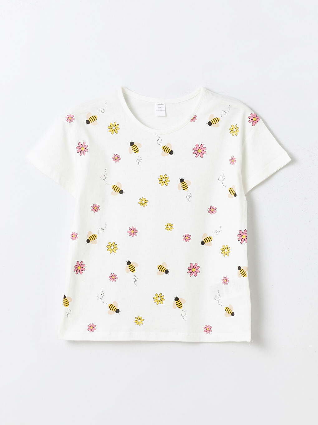 LCW Kids Crew Neck Short Sleeve Printed Baby Girls' T-Shirt -S4GU32Z1-R9J