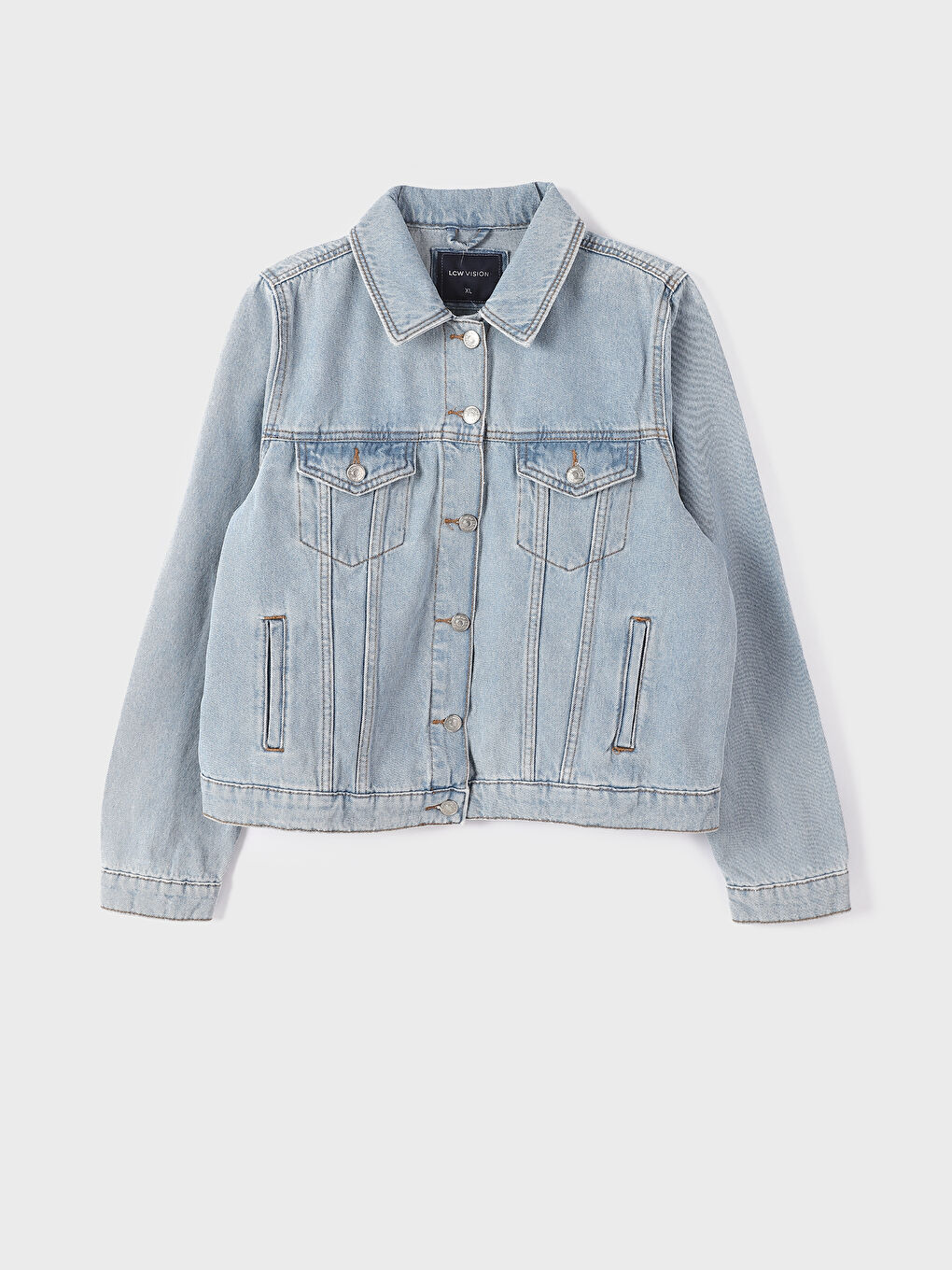 Pocket Detailed Plain Long Sleeve Women's Denim Jacket