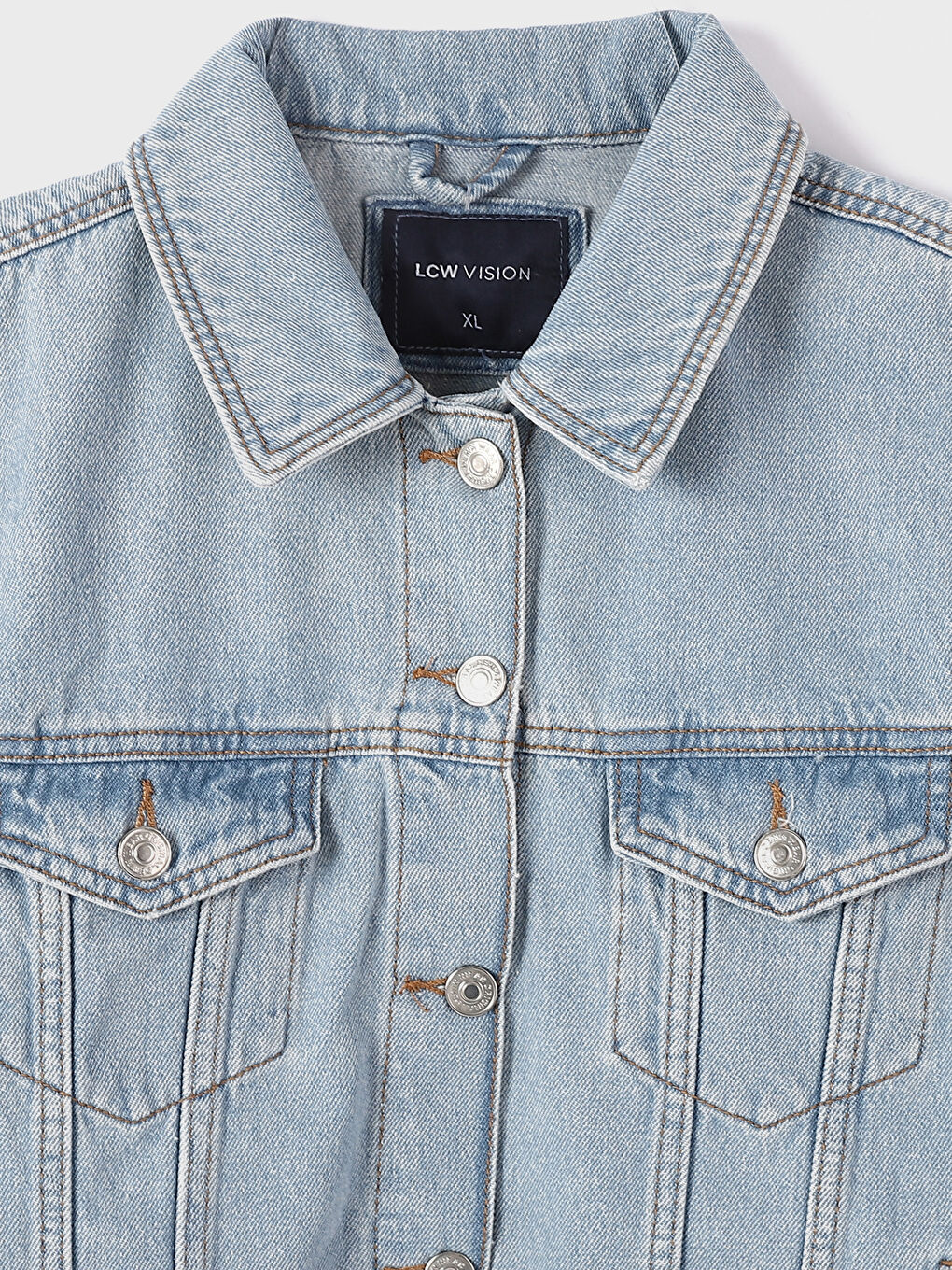 Pocket Detailed Plain Long Sleeve Women's Denim Jacket-2