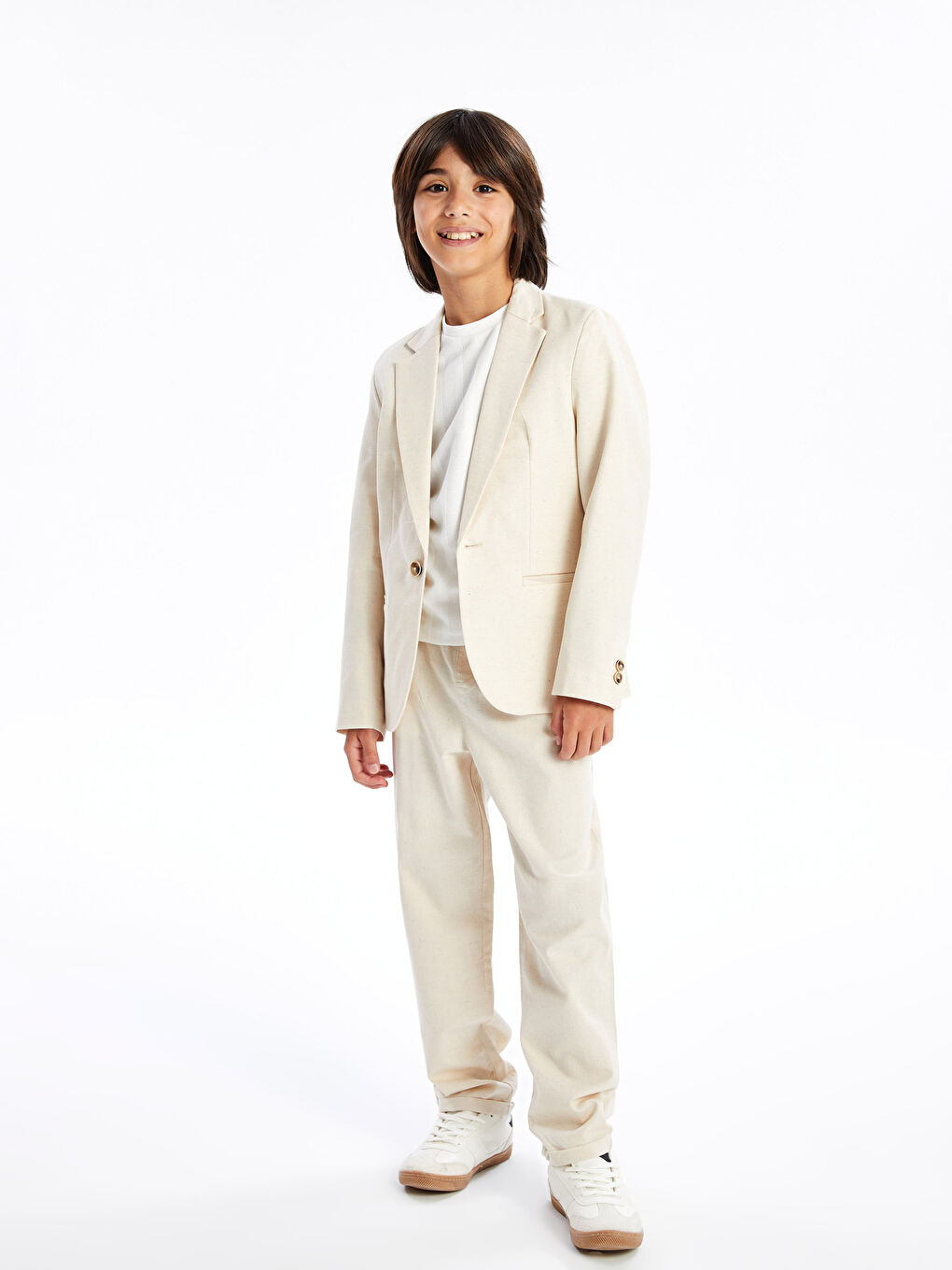 Relaxed Fit Elasticated Waist Linen Blend Boys' Trousers