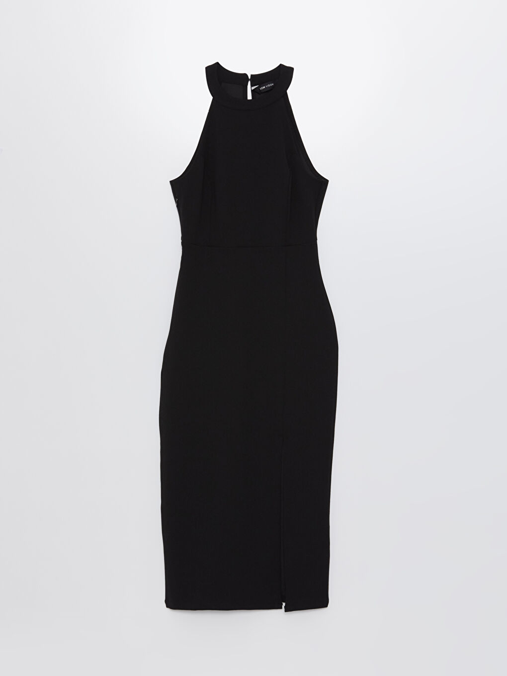 LCW Vision Women's Halter Neck Plain Dress -S4GU45Z8-CVL