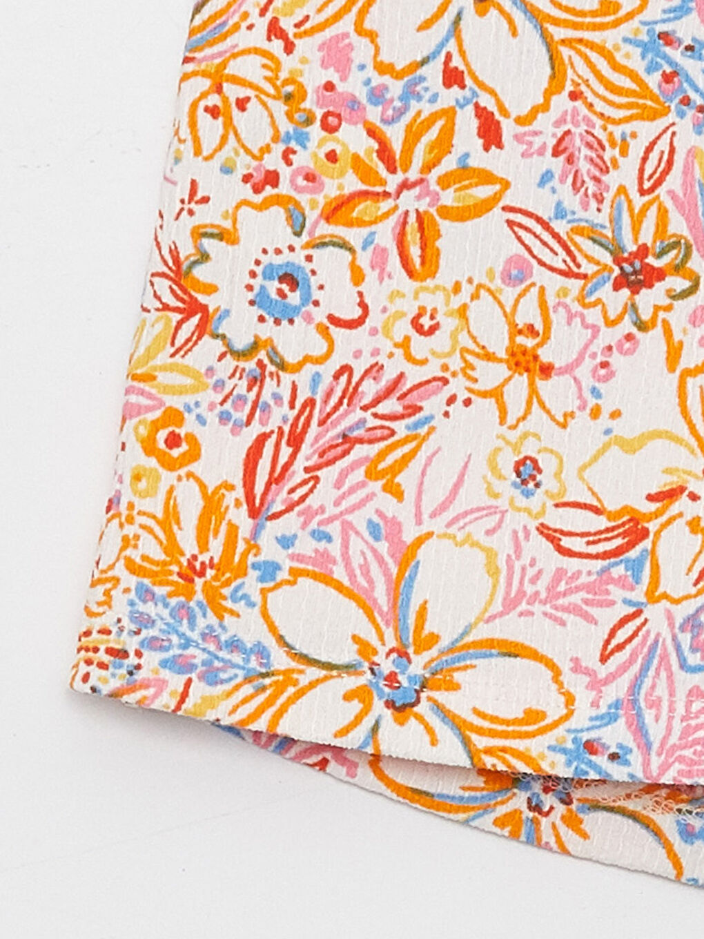 Pembe Beli Lastikli Çiçekli Kız Çocuk Şort Etek-2