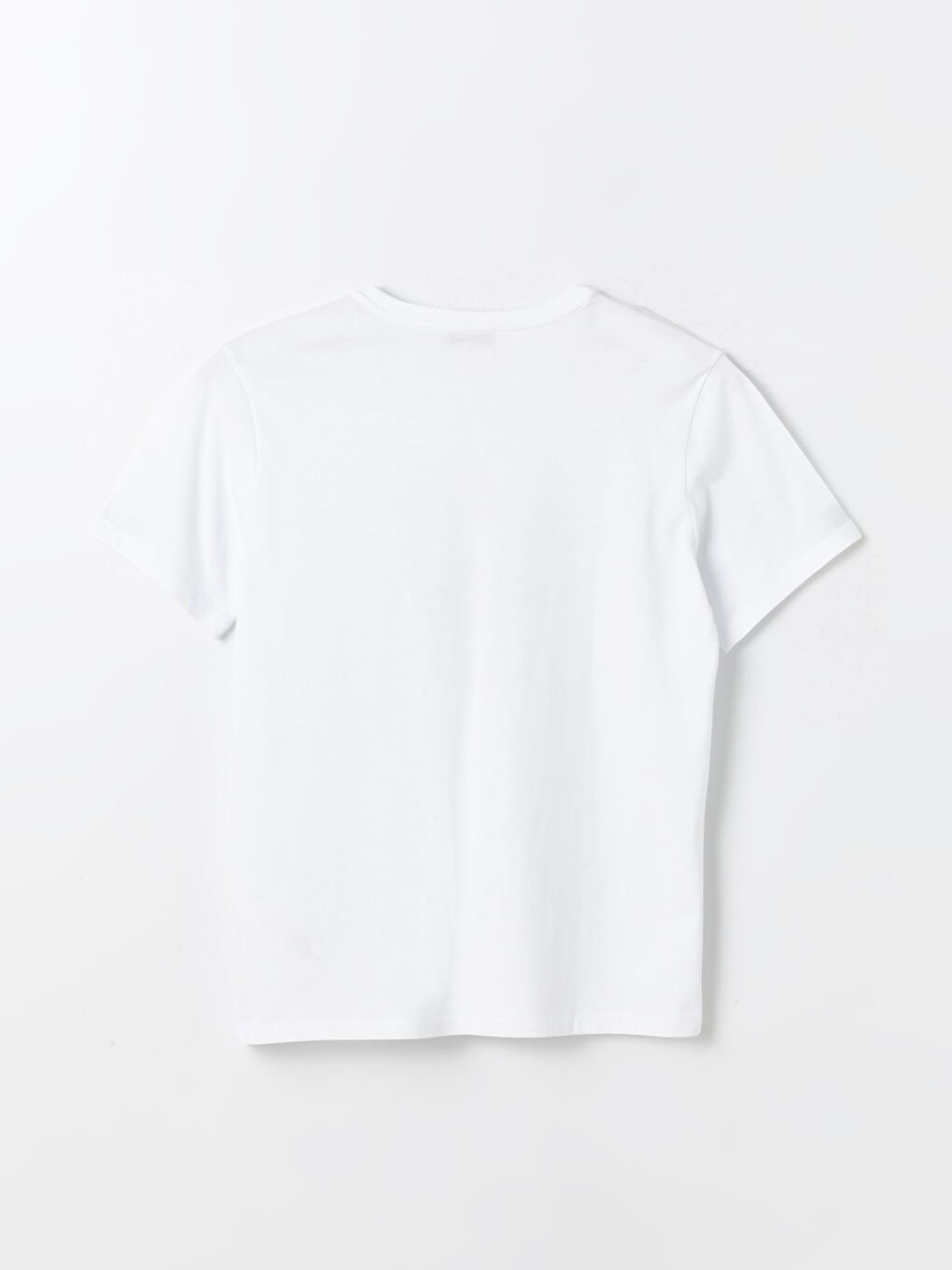 Beyaz Bisiklet Yaka Kısa Kollu Baskılı Penye Erkek Tişört-6