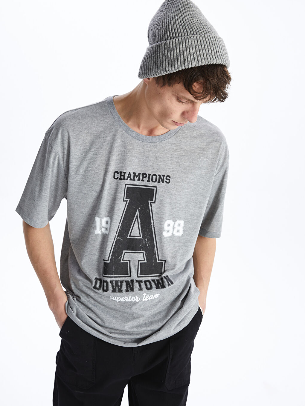 LCW ECO Crew Neck Short Sleeve Printed Combed Cotton Men's T