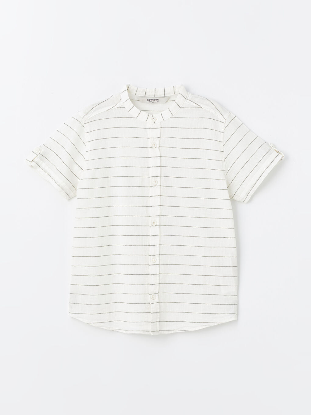 Grandad Collar Linen Blend Boy Shirt -S4GV63Z4-LGE