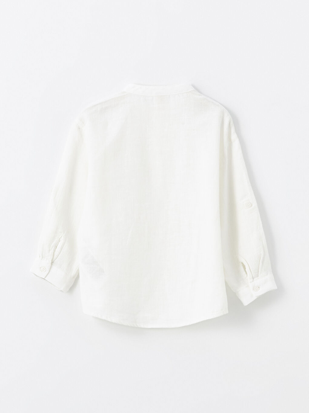 Beyaz Hakim Yaka Uzun Kollu Erkek Bebek Gömlek ve Pantolon 2'li Takım-3