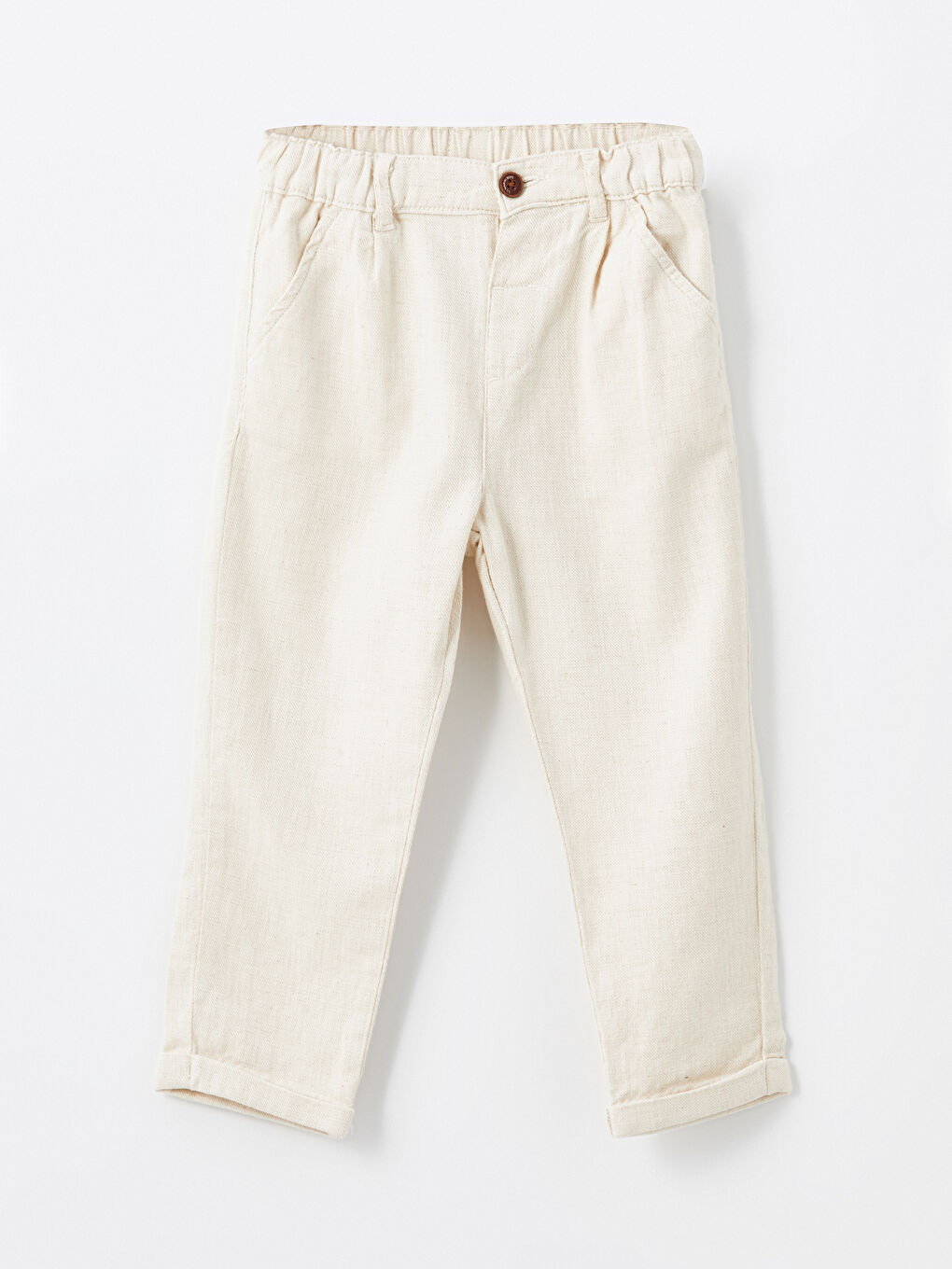 Beyaz Hakim Yaka Uzun Kollu Erkek Bebek Gömlek ve Pantolon 2'li Takım-4