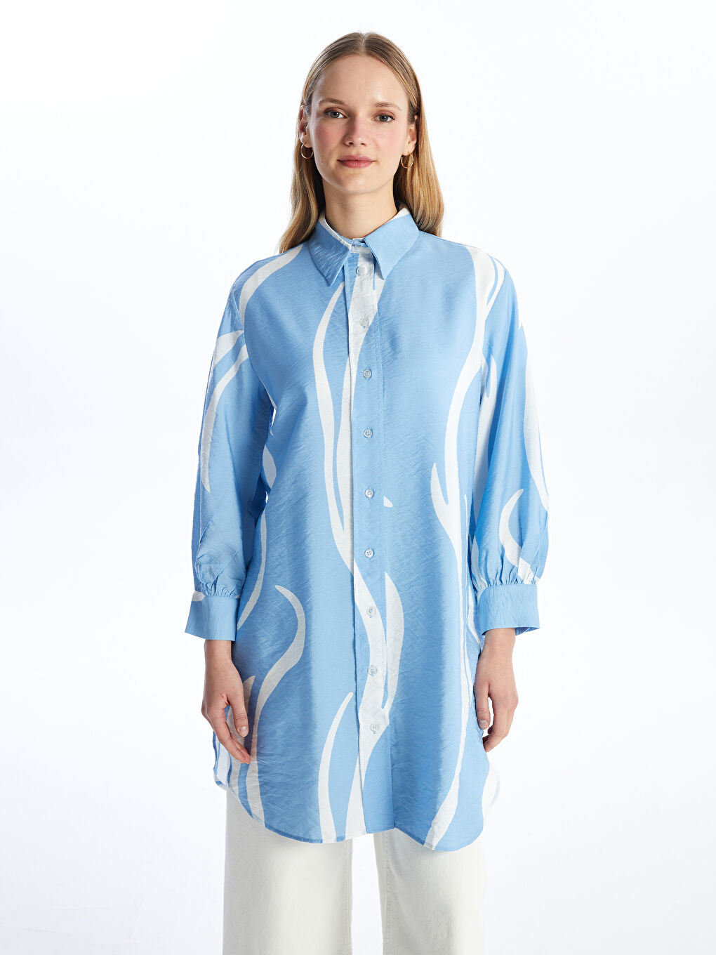 Patterned Women's Shirt Tunic -S4GY24Z8-LQQ